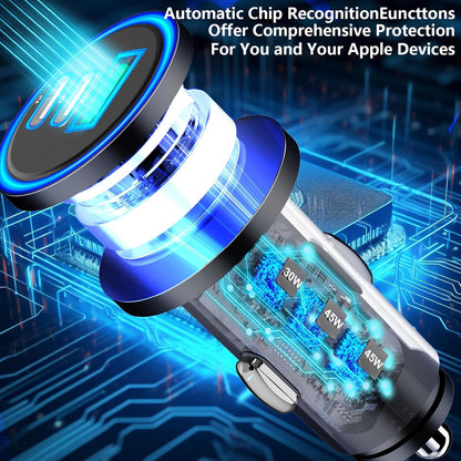 USB C Car Charger, Rombica 2Pack 3-Port 67W Dual PD USB-C&USB-A Car Power Cigarette Lighter USB Charger 3 in 1 PD/QC Type C Fast Car Charge for iPhone 17 17 Pro Max 16 15 14 13 12/Galaxy S26 S25/Pixel
