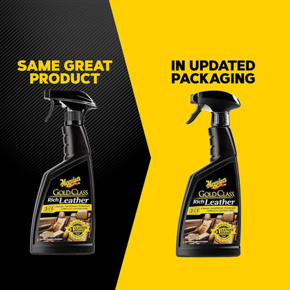 Meguiar's Gold Class Rich Leather Cleaner and Conditioner 3-in-1 Spray, Non-Greasy Car Leather Cleaner and Conditioner Treatment with Advanced UV Protection, 15.2 Oz Spray Bottle