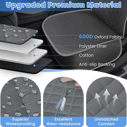 ELONGRIVER Dog Car Seat Covers, Waterproof Front Seat Cover for Dogs, Scratch-Proof, Nonslip Pet Passenger Seat Cover Protector, Universal Fit for Cars Trucks SUVs, Standard Size, Black