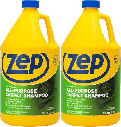 Zep All-Purpose Carpet Shampoo Concentrate Cleaner - 1 Gallon - ZUCEC128 - Professional Formula Removes Dirt and Stains