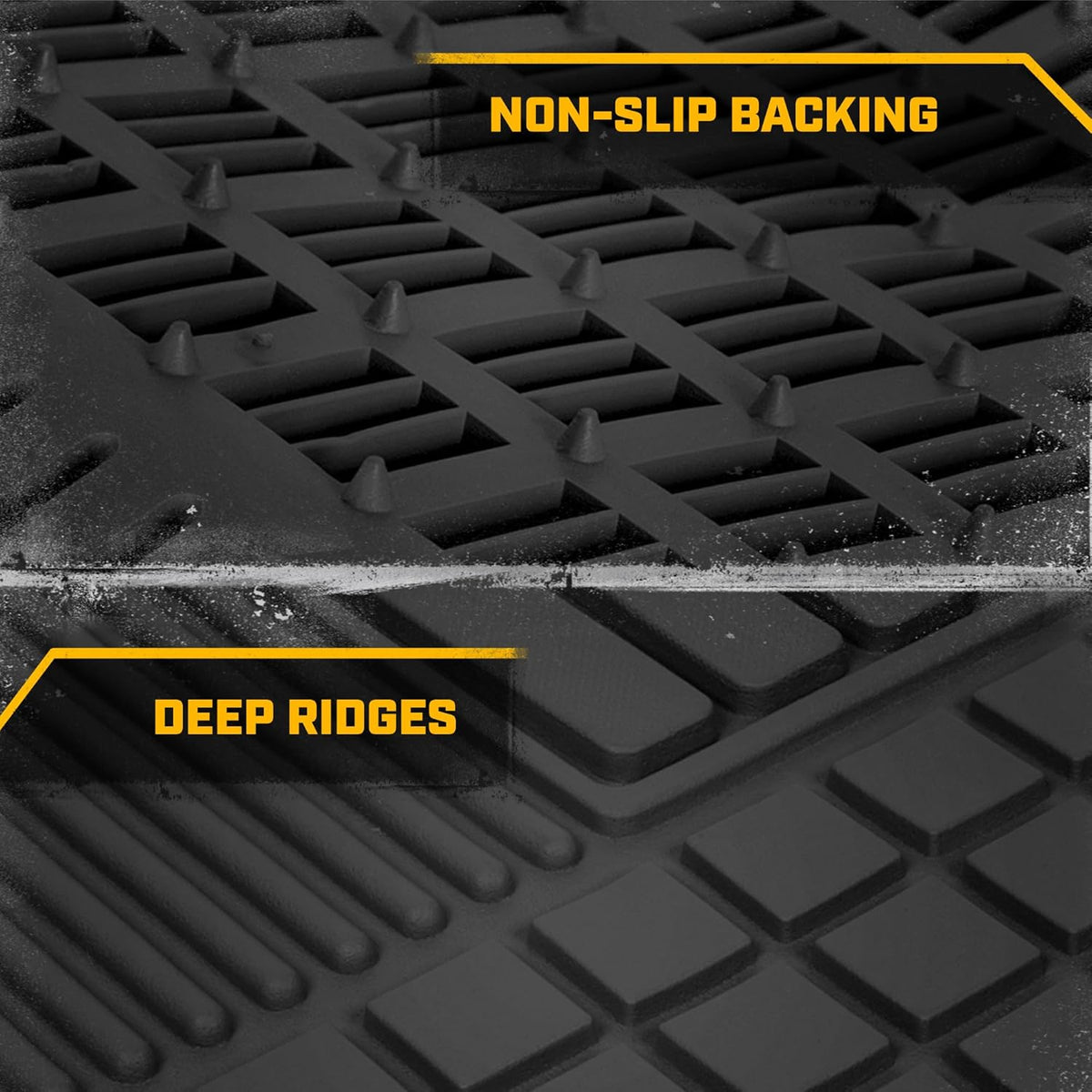 BDK Trim-to-Fit Heavy Duty Cargo Mat - Universal Rubber Trunk Liner for Car, SUV, Van & Truck - Waterproof, Non-Slip, All-Weather Protection, Durable Cargo Floor Mat - 54" x 43.5" x 0.25" - Black