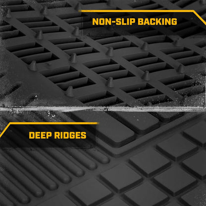 BDK Trim-to-Fit Heavy Duty Cargo Mat - Universal Rubber Trunk Liner for Car, SUV, Van & Truck - Waterproof, Non-Slip, All-Weather Protection, Durable Cargo Floor Mat - 54" x 43.5" x 0.25" - Black