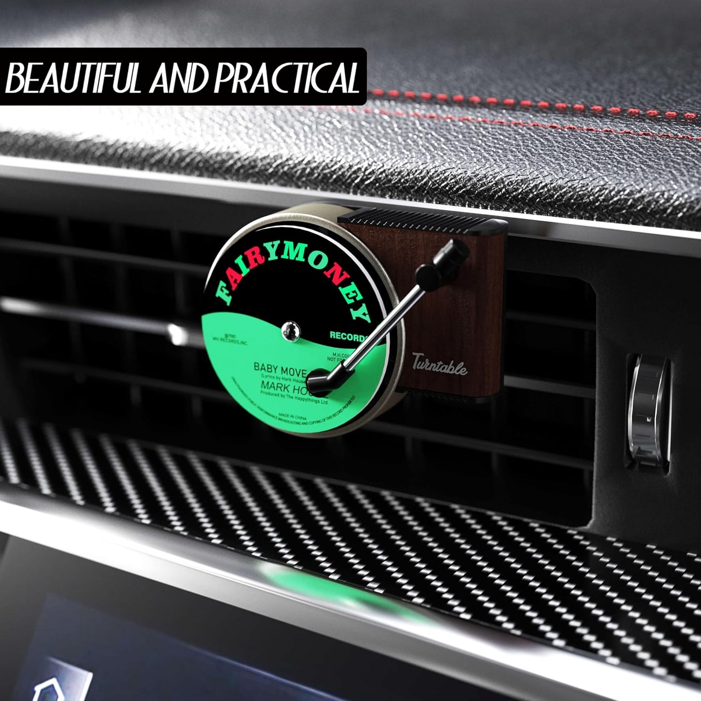 Maicican 12PCS Customizable Car Air Freshener Vent Clip, Pop Singer Album Cover Record Player Shape, Music Lover Gifts. (Fashion)