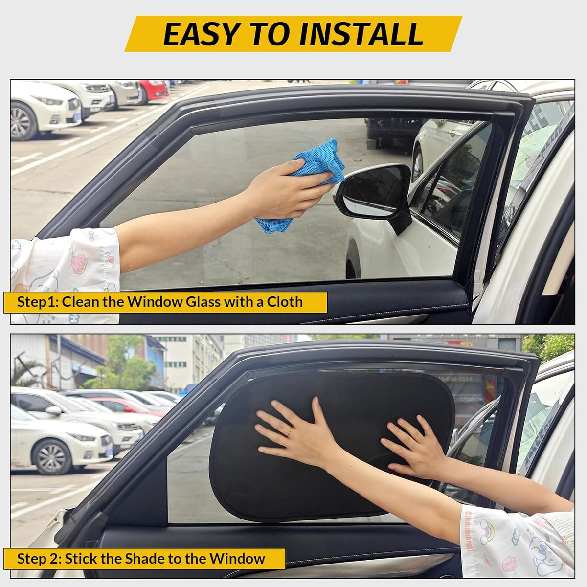 4 Pack Car Window Shade - 20″ × 12″ Car Side Window Covers for Baby, Cars Window Sun Shade, Glare Shield and UV Rays Protection for Your Child, Mesh Window Shades for Baby