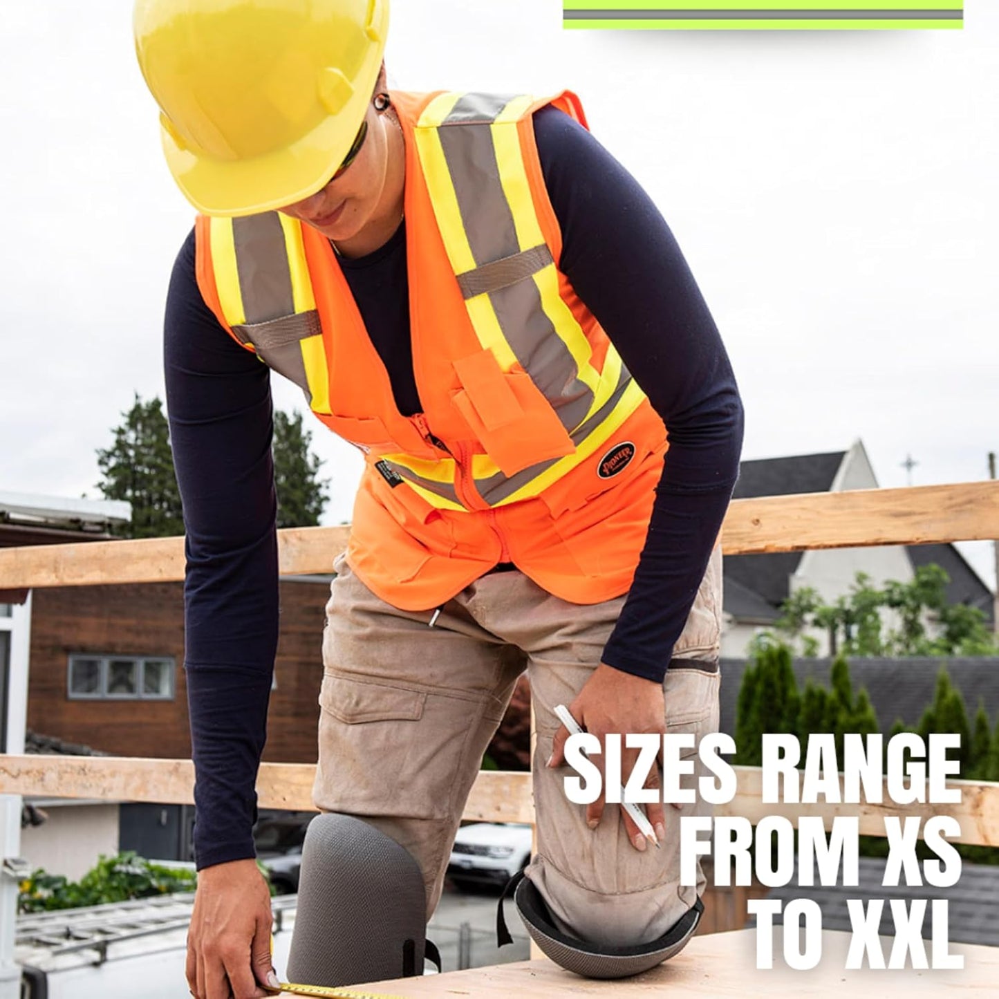Pioneer Safety Vest for Women With Pockets - Hi-Vis Reflective Tape - For Construction