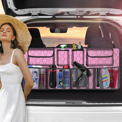 esouler Car Trunk Organizer, Super Capacity Backseat Car Organizer for SUV/Truck/MPV(42"*18"), Hanging Car Storage Organizer with 8 Pocekts, Car Accessories for Women and Men- Black