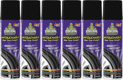 Cristal Products Untouchable Tire Shine Spray (1 Pack) – Citrus Scent, Wet Look Tire Shine, No Sling, Long Lasting Car Tire Shine, No Touch Application