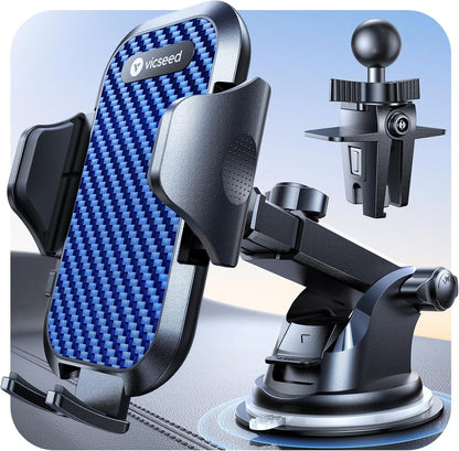 VICSEED 2026 Ultimate Sturdy Car Phone Holder [Upgraded 95+LBS Strongest Suction] Universal Long Arm Cellphone Mount for Car Dashboard Windshield Vent Truck Boat for iPhone 17 16 Pro Max & Android