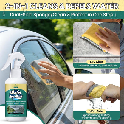 Glass Water Repellent Spray - Hydrophobic Rain Repellent for Car Windshield, Shower Doors, Windows & Mirrors - Long-Lasting Waterproof Treatment, Streak-Free Vision, Prevents