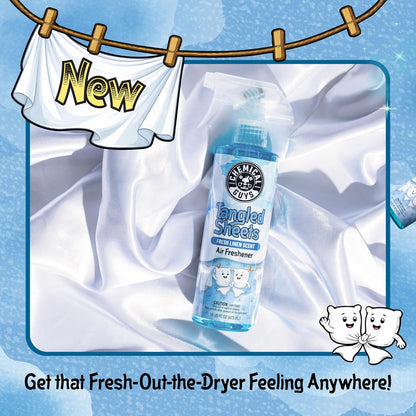 Chemical Guys Tangled Sheets Fresh Linen Scent Air Freshener Spray and Odor Eliminator, Clean Fabric Inspired Spray for Home, Office, Bathroom, Dorm, and Car Interior - 16 Fl Oz