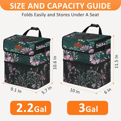 Vankor Car Trash Can Bin with Lid Hanging for Back Seat, Car Accessories for Women Men Leak Proof Automotive Garbage Cans Leakproof Vehicle Trash Can for Truck SUV Black