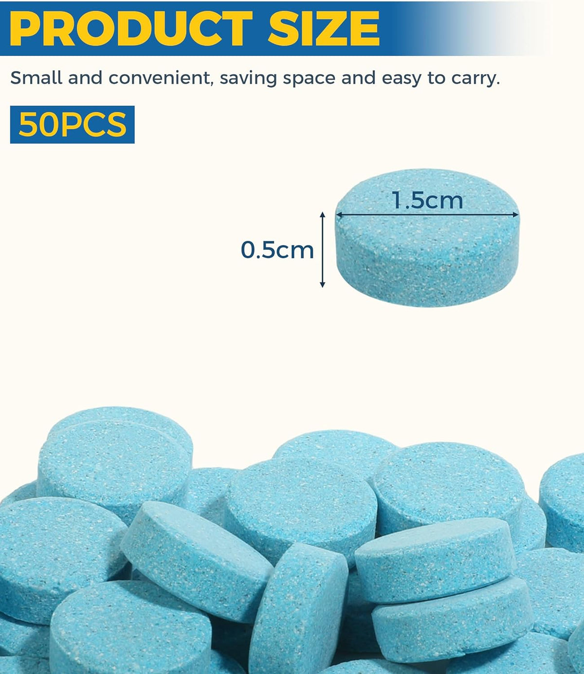 50PCS Windshield Washer Fluid,Windshield Washer Tablets,Car Accessories Windshield Washer Fluid Concentrate,Car Windshield Washer Fluid,Automotive Glass Cleaner,Use for Remove Windshield Stains