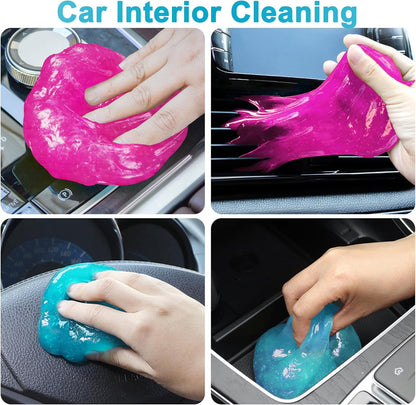 Car Cleaning Gels 4-Pack, Car Cleaning Putty Universal Auto Detailing Tools Car Interior Cleaner, Dust Cleaning Slime, Car Accessories for Car Vents & Keyboards, Clean Supplies– 320g (2.8oz/pcs)