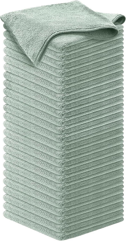 USANOOKS Microfiber Cleaning Cloth Grey - 12 Pcs (12.5"x12.5") - High Performance - 1200 Washes, Ultra Absorbent Microfiber Towel Weave Grime & Liquid for Streak-Free Mirror Shine - Car Washing Cloth