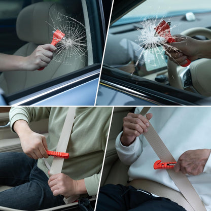 Car Window Breaker Hammer and Seat Belt Cutter 2-in-1，Emergency Escape Tool | Car Accessories, Auto Car Escape Tool，Safety Hammer for Family Rescue and Auto Traffic Accident Emergency Escape, 2 Packs