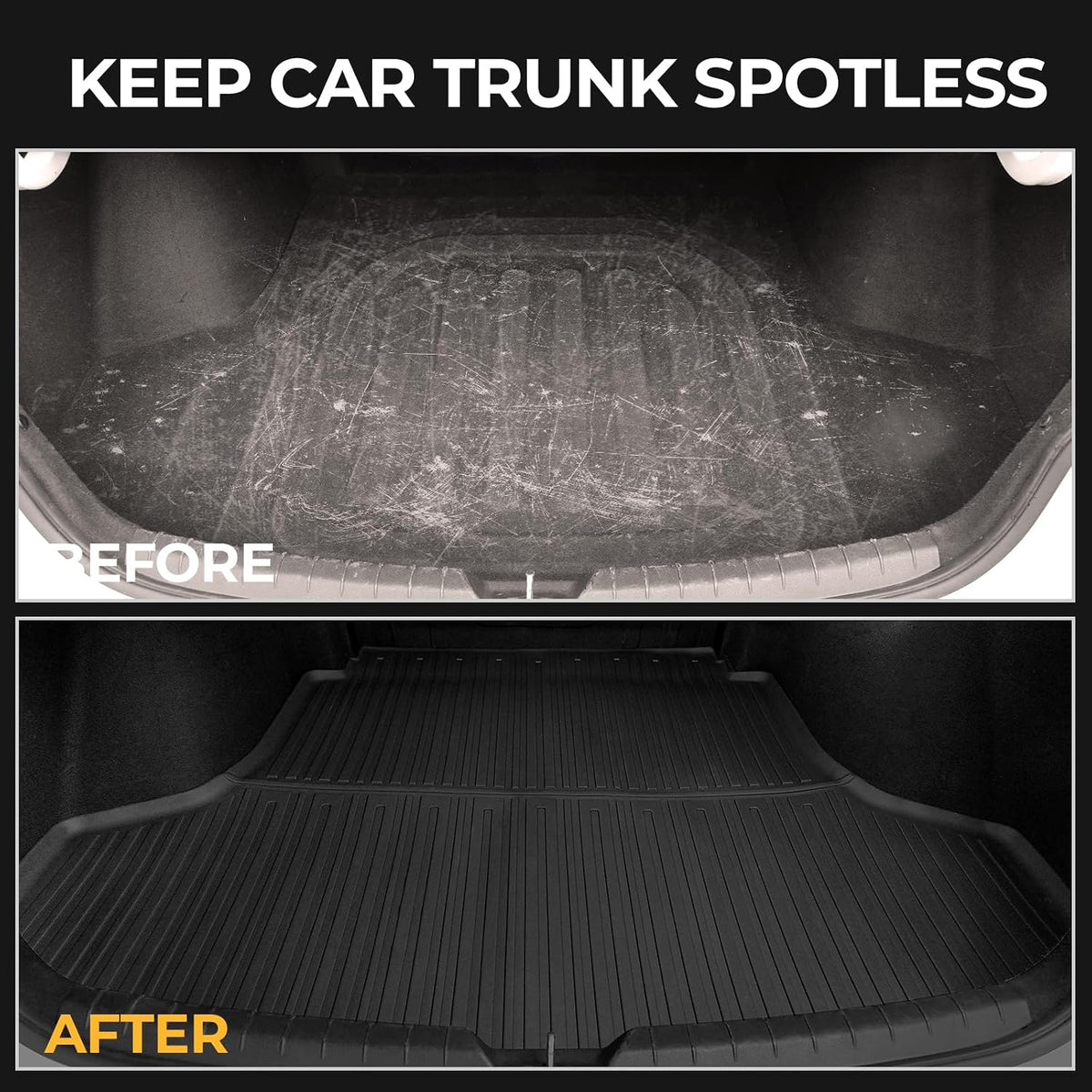 Floor Mats for Kia K5 2021-2026/Hyundai Sonata Gas 2020-2026, All Weather Floor Mats Trunk Cargo Liner Accessories, Full Coverage Set (Fit FWD Models)