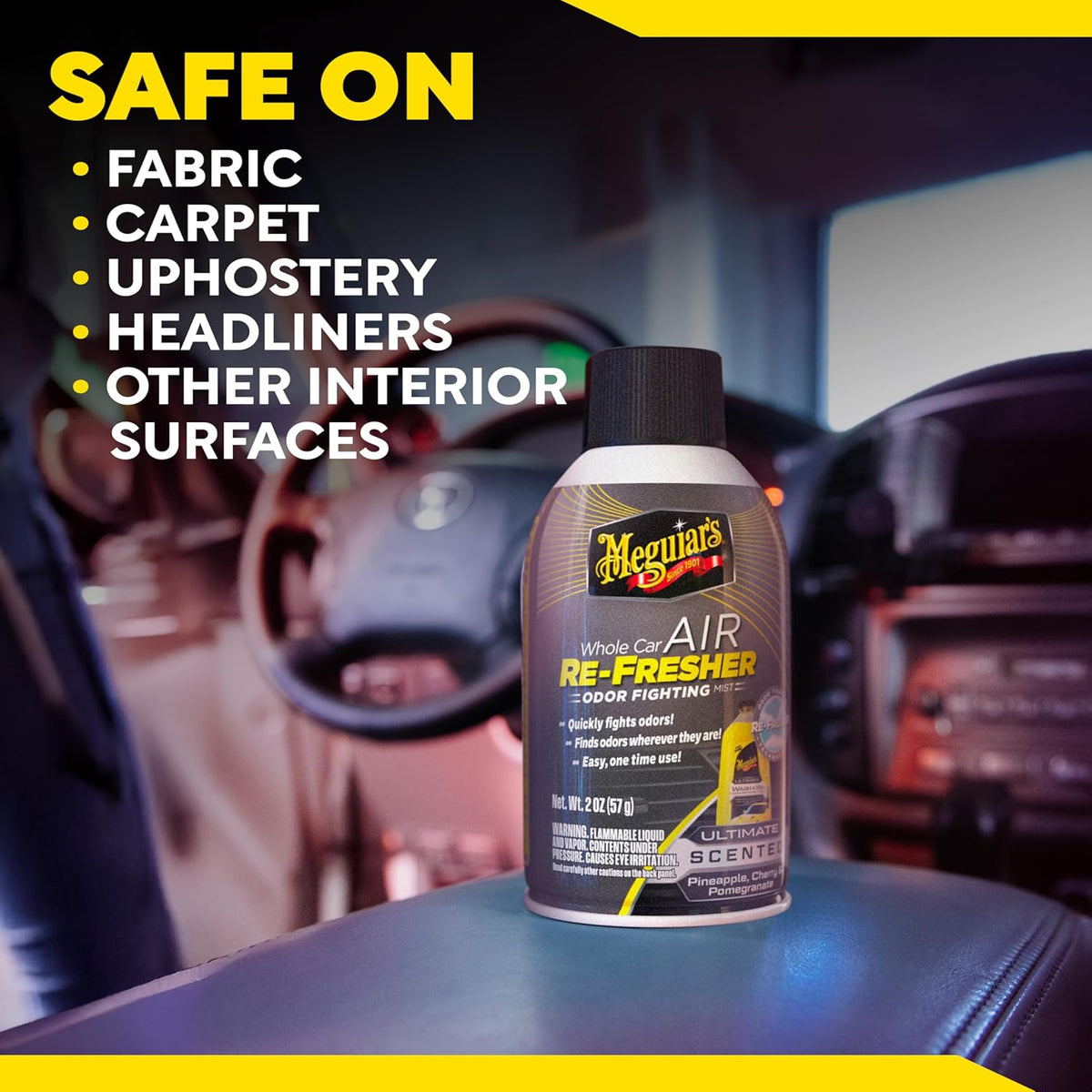 Meguiar’s Whole Car Air Refresher Odor Eliminator, Summer Breeze, 2 Oz— Car Air Freshener For Commuters, Detailers; Mist Refreshes Cabin For Sedan, Suv, Truck, Van
