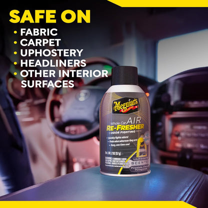Meguiar’s Whole Car Air Refresher Odor Eliminator, Summer Breeze, 2 Oz— Car Air Freshener For Commuters, Detailers; Mist Refreshes Cabin For Sedan, Suv, Truck, Van