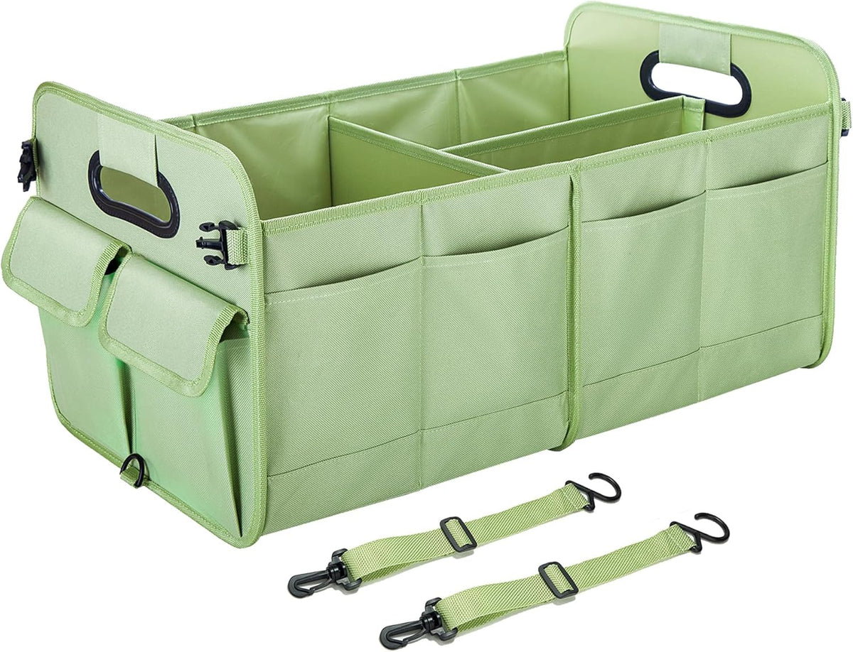 titiyiof Trunk Organizer For Suv & Sedan,Car Organizers and Storage, Waterproof Collapsible & Adjustable Straps,Sturdy Car Organization for Car Accessories, Tools,Food，Sundries,2-3 Compartment（Beige）
