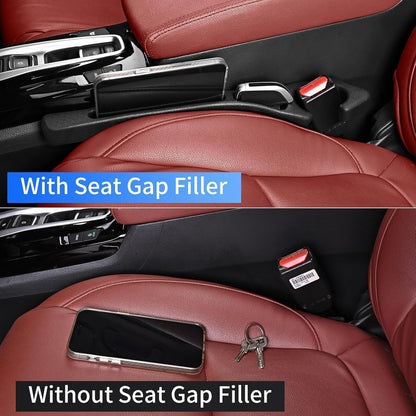 7F Car Seat Gap Filler, Organiser Between Seat and Centre Console, Universal Car Accessories, Fit SUV Truck Storage Black