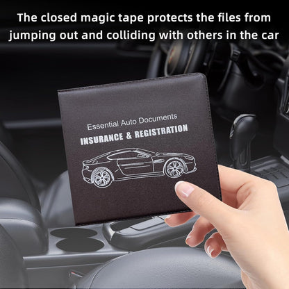 Ziciner Car Registration Insurance Holder, 2Pack Essential Auto Card Document Glove Box Organizer with Touch Fastener, Vehicle Interior Accessories Perfect for Most Car, Truck, SUV (Red/Small Car)