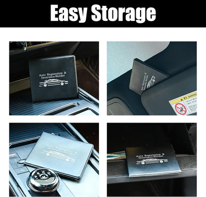 Pacific Mailer Auto Registration and Insurance Card Holder 2 Packs Car Document ID Holder Glove Box Organizer Car Accessories, Black