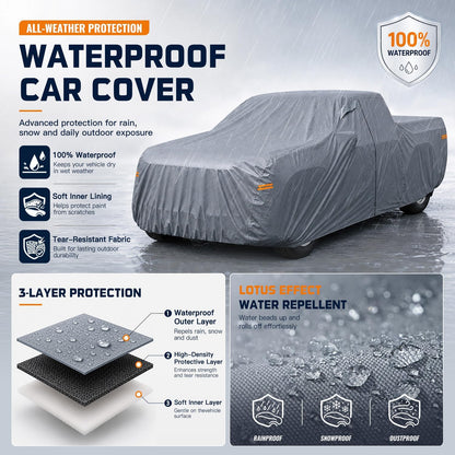 SUV Cover Waterproof All-Weather,Outdoor Full Exterior Automobiles SUV(Length 182-190 inch) with Windshield Sun Shade Universal Fit Toyota RAV4,CRV,Model Y,Q5,Size S2 (See SizeChart)