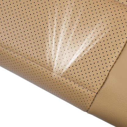 CAR PASS Universal FIT Piping Leather Two Front Seat Covers, Waterproof Faux Leather for SUV Sedan Van Truck, Airbag Compatible,Reserved Opening Holes for Headrest Covers. (Black red)