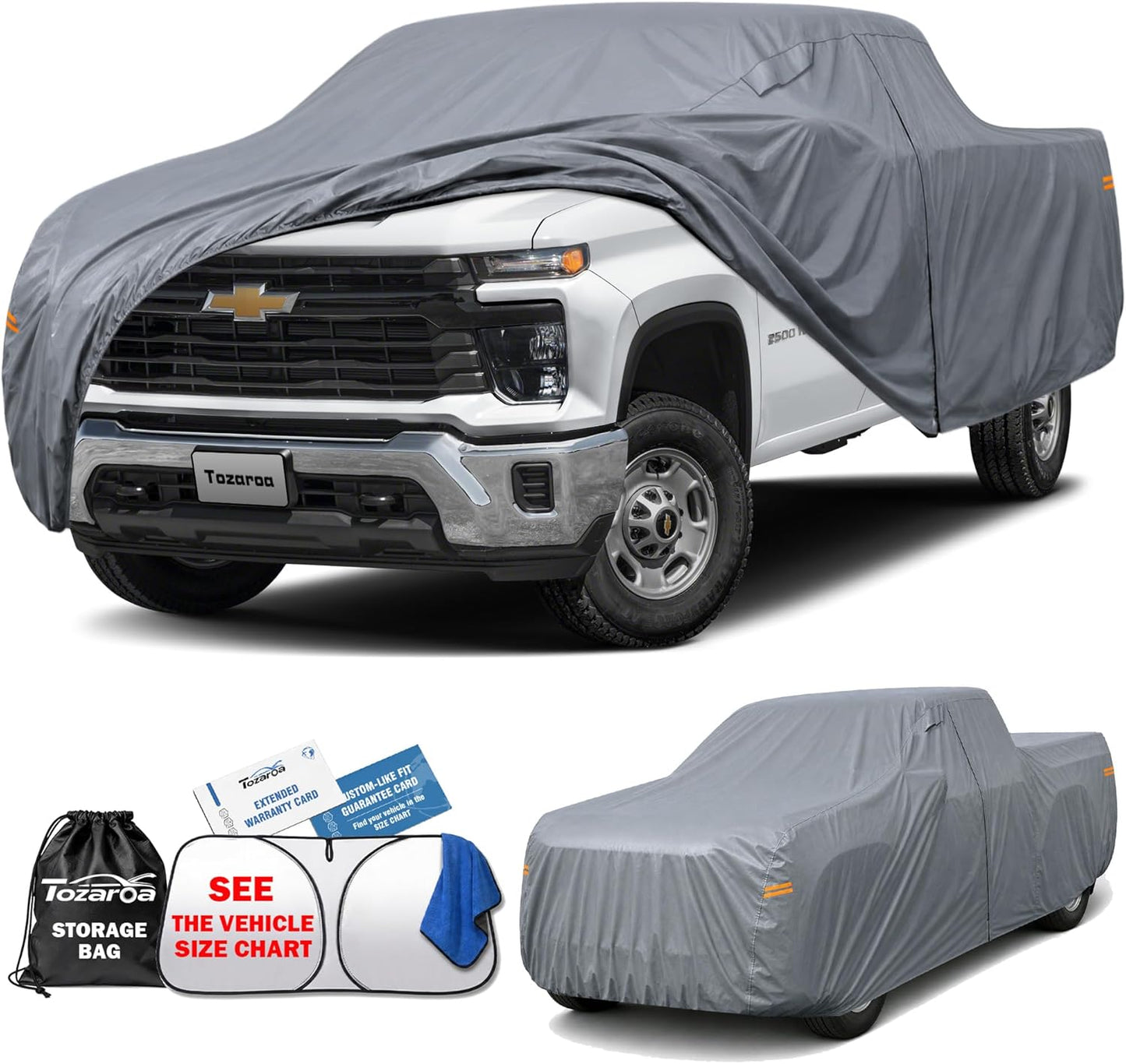SUV Cover Waterproof All-Weather,Outdoor Full Exterior Automobiles SUV(Length 182-190 inch) with Windshield Sun Shade Universal Fit Toyota RAV4,CRV,Model Y,Q5,Size S2 (See SizeChart)