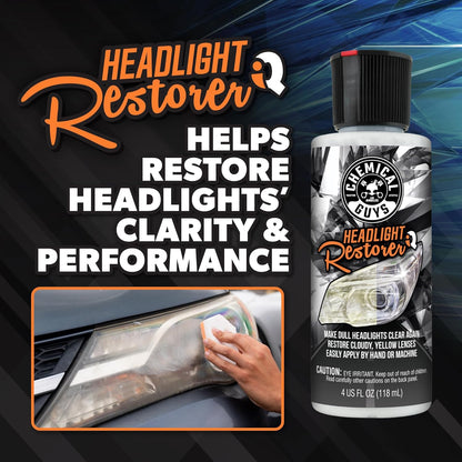 Chemical Guys Headlight Restore and Protect - Cleans, Restores Clarity, and Protects Headlights from Future Fading, Safe for Trucks, SUVs, Motorcycles, RVs & More - 16 oz