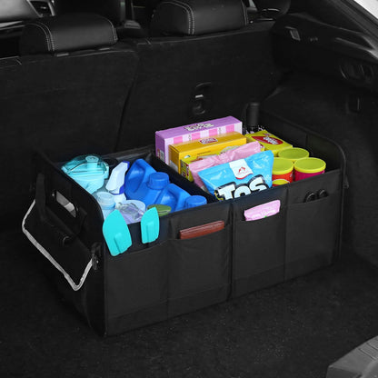 titiyiof Trunk Organizer For Suv & Sedan,Car Organizers and Storage, Waterproof Collapsible & Adjustable Straps,Sturdy Car Organization for Car Accessories, Tools,Food，Sundries,2-3 Compartment（Beige）