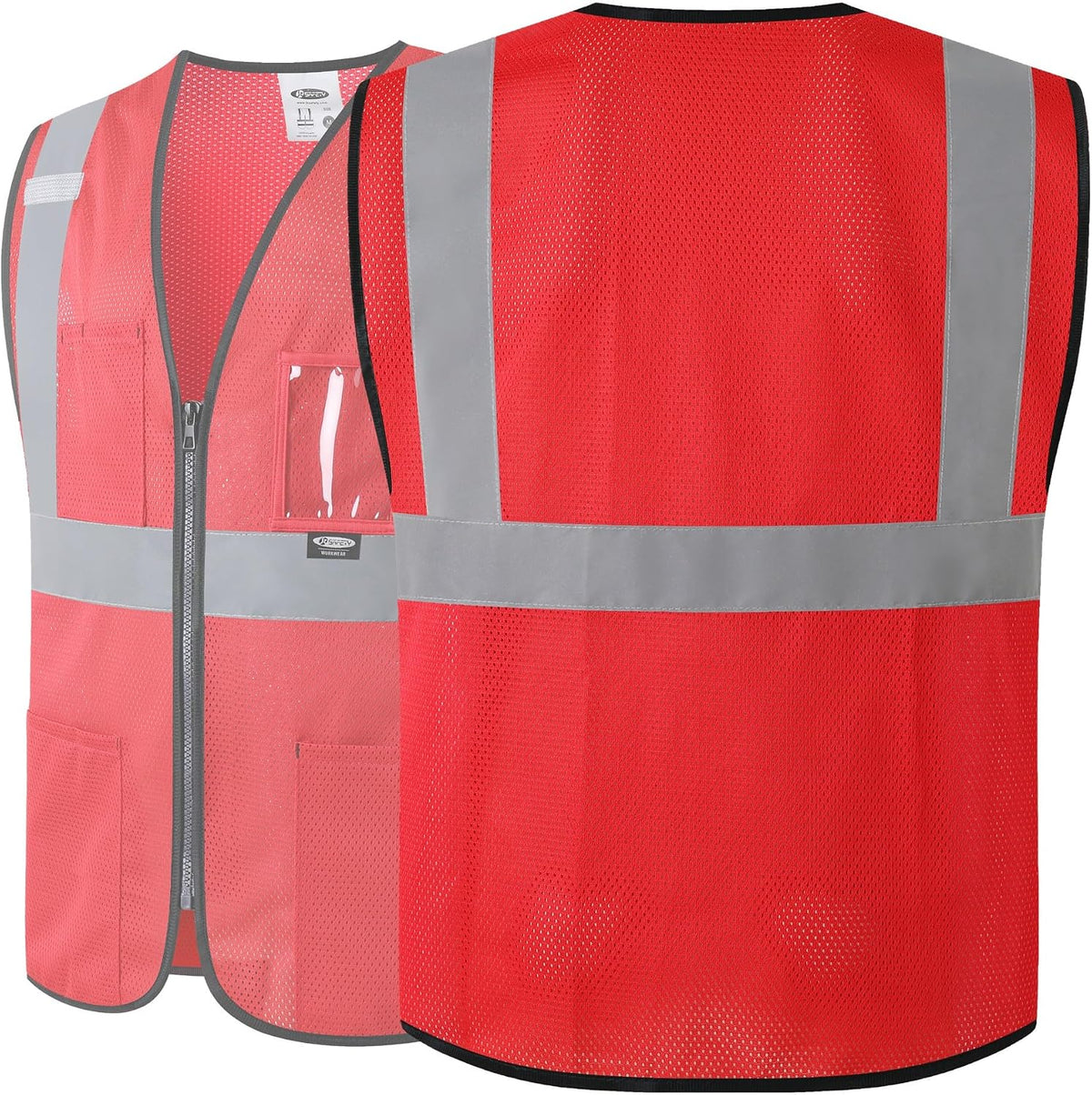 JKSafety Safety Vest for men women Hi Vis Vest with Pockets and Zipper High Visibility Meet ANSI Standard（BX310