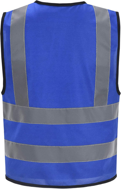 AYKRM 12 colour High visibility viz vest hi vis viz reflective work construction safety vest (XS-8XL) - Colors A