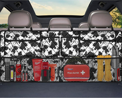 Femuar Car Trunk Organizer, Large Capacity Backseat Trunk Organizer (42"*18"), Collapsible Car Storage Bag with 8 Pockets, SUV/MPV/Truck - Black