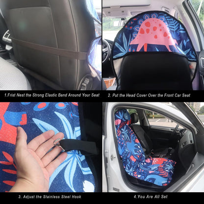 Car Seat Cover Protector Front Seats,for Gym Workout,Running,Swimming,Beach and Hiking,Waterproof Sweat Towel Bucket Seat Covers for Cars SUV Trucks (Black, 1Pcs)