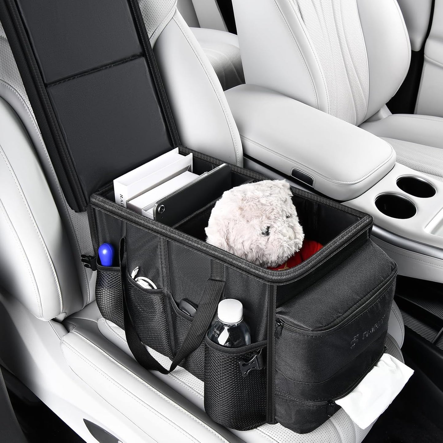 FLORICH Car Seat Gap Filler, Pro-Seats Gap Filler Organizer and Storages 2-in-1, Premium Leather Center Console Organizer, Car Organizer Front Seat Universal Fit for Car SUV Truck