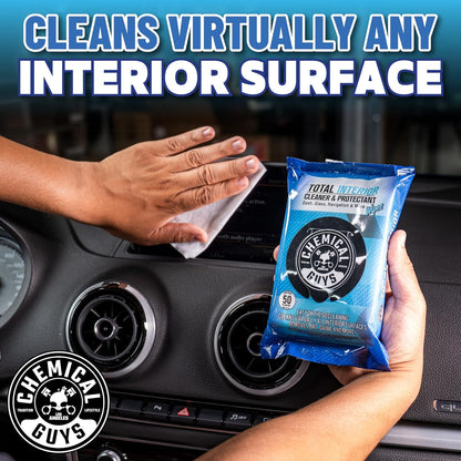 Chemical Guys Canister Wipes - Total Interior Cleaner & Protectant, Great For Cars, Trucks, SUVs, RVs, & More (60 Ct)