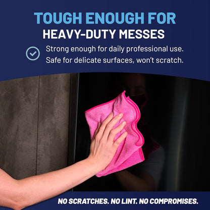 Microfiber Wholesale MW Pro 16x16 Auto Detailing Towels - Plush Car Drying Cloths for Wax Removal, Interiors & Body Shops - Scratch Free (Black, 12-Pack)