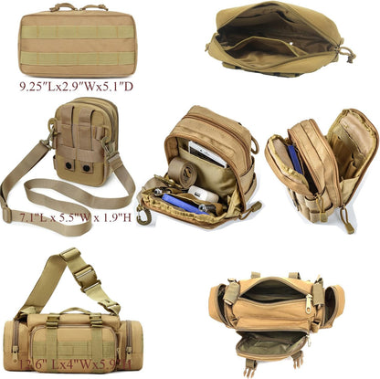 6 Pack Tactical Molle Car Seat Back Organizer - Tactical Vehicle Panel Organizer with 5 Detachable Molle Pouch,US Flag Patch and Keychain,Great Trunk Accessories for Man