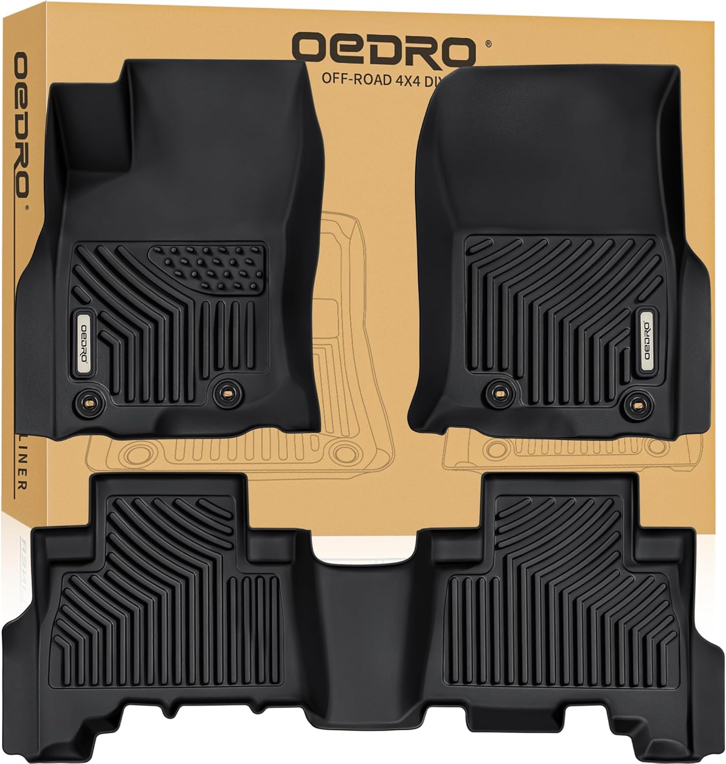 OEDRO Cargo Trunk Liner Fit for 2010-2017 Chevrolet Equinox L/LS/LT/LTZ/Premier& 10-17 GMC Terrain SL/SLE/SLT/Denali, All Weather Custom Fit Anti-Slip Cargo Mat, Black