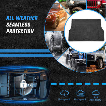 Nilight Rubber Cargo Mats for Cars Trucks SUVs,Universal Trim to fit for Most Vehicles,All Weather Protection Heavy Duty Cargo Liners