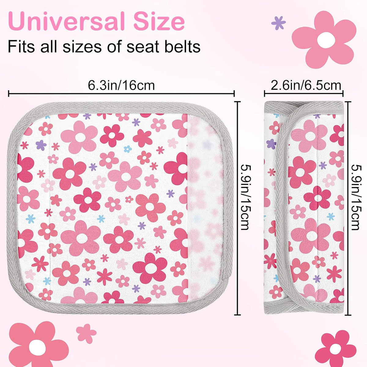 Seat Belt Cover Pad for Baby, Soft Seatbelt Cushion Covers for Kids 2Pcs Car Seat Strap Shoulder Pads for All Car Seats, Stroller, High Chair,Blue Dinosaur