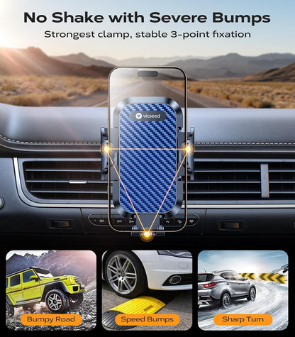 VICSEED 2026 Upgrade Ultra Stable Car Phone Holder Mount [Never Fall Off & Won't Break] Universal Air Vent Phone Mount for Car Easy Clamp Phone Holders for Your Car for iPhone 17 Pro Max 16 15 14 13