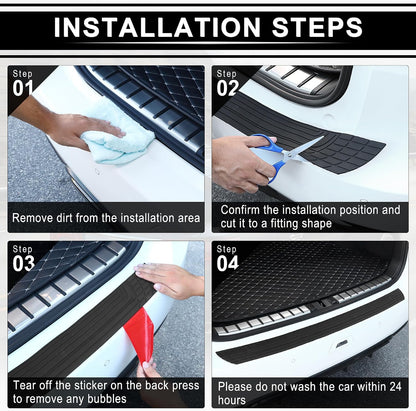 SINGARO Car Rear Bumper Protector, 42inch x3.4inch Car/SUV Universal Rubber Anti-Scratch Trunk Exterior Accessories