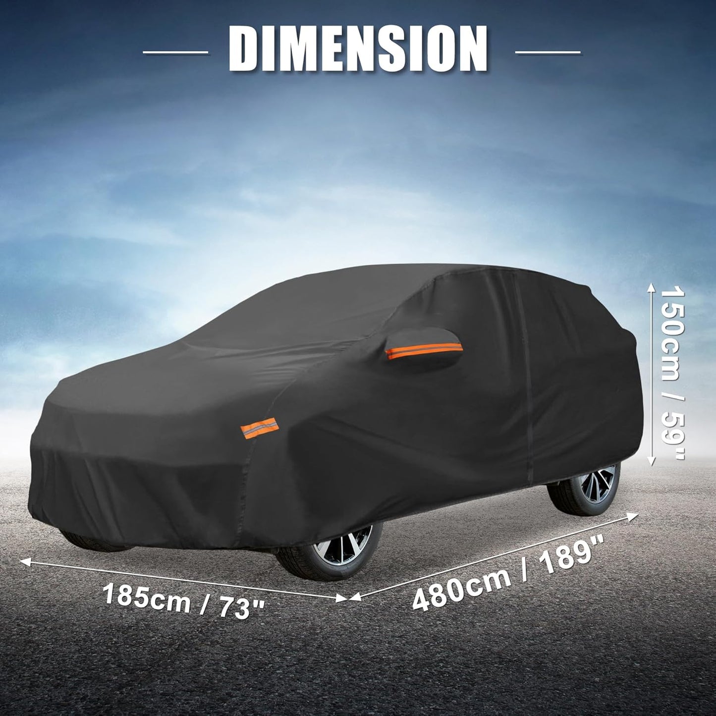 X AUTOHAUX Car Cover for Honda Civic Sedan/Coupe 210D-PU Outdoor Full Car Cover All Weather with Door Zipper for Waterproof Windproof Sun Rain Snow Protection