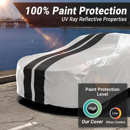 iCarCover Premium Car Cover for 1970-1972 Chevy Monte Carlo Heavy Duty Waterproof All-Weather Automobiles Custom Fit Indoor Outdoor UV Snow Protection Covers with Straps and Bag - Colors B
