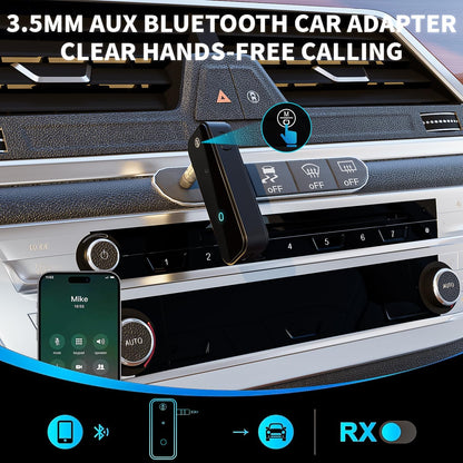 Aux Bluetooth Adapter Portable 3.5mm Blue-tooth Aux Adapter for Car 2 in 1 Wireless Bluetooth Receiver Transmitter for Car/TV Audio/Speakers/Headphones/Stereo System,Hands-Free Call 33FT Working Range
