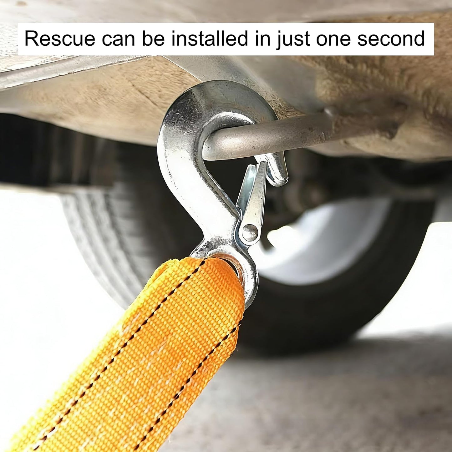 Tow Strap 118 Inch Heavy Duty 10,000 LB Capacity, Boat Winch Strap with Reinforced Loops, Recovery Tow Rope for Vehicle Off-Road & Marine Use, Boat Winch Strap with Hook Alternative