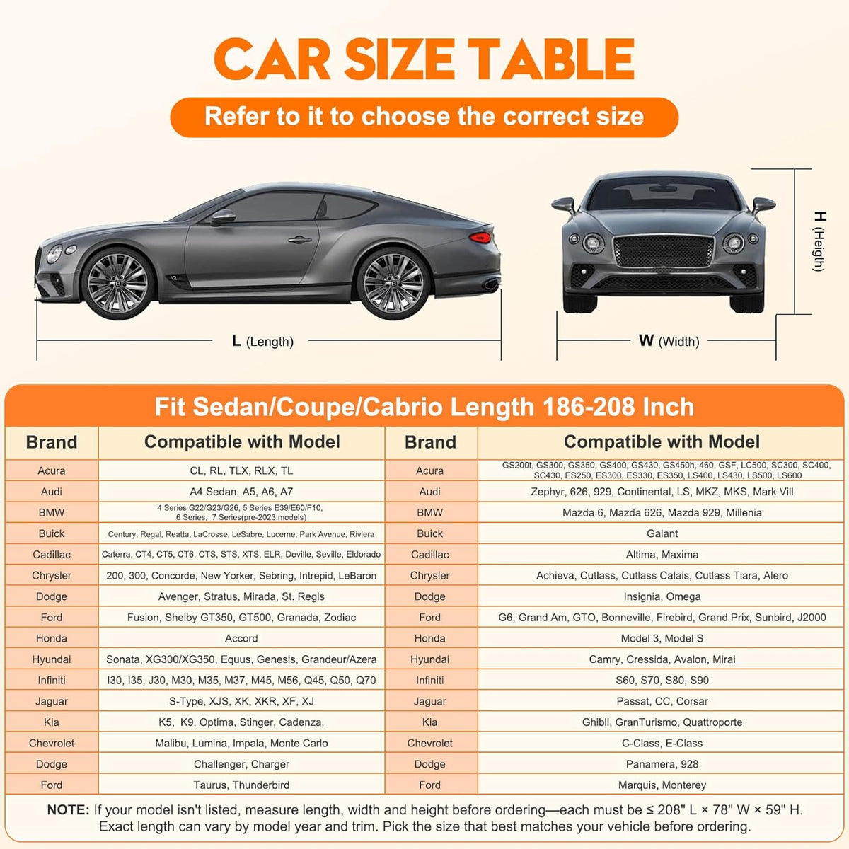 Patented Fully Enclosed Car Cover Waterproof All Weather 2-in-1 for Chevrolet/Chevy Corvette,Honda Civic,Toyota Corolla Automobiles Universal Fit Sedan/Coupe/Cabrio Length 178-185 Inch Exterior Covers