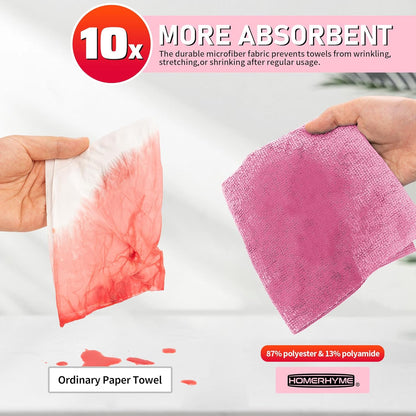 Microfiber Cleaning Cloth, 100 Pack Cleaning Rags Microfiber Towel Bulk Absorbent Lint-Free Wash Cloths, All-Purpose Shop Towels for Cars, Automotive, Garage, Home & Kitchen 11.5"*11.5"